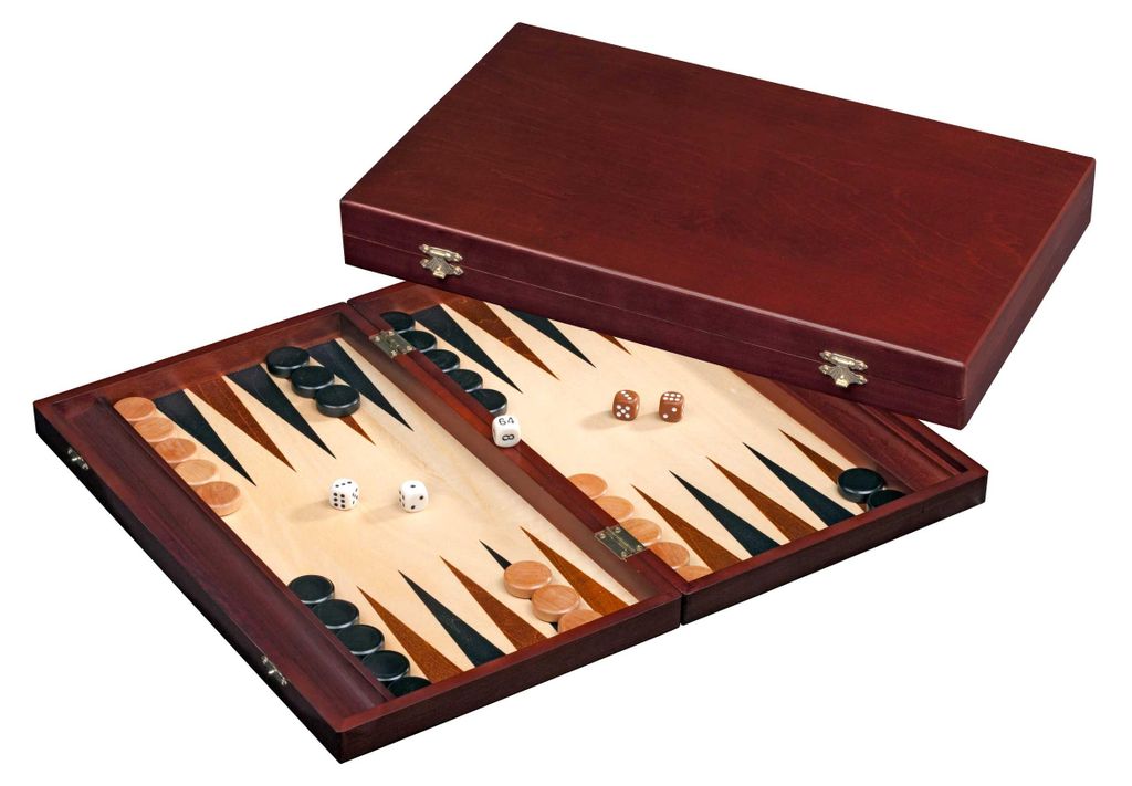 Philos Backgammon Holz Kassette braun 41x24 cm Brettspiel Produktbild 