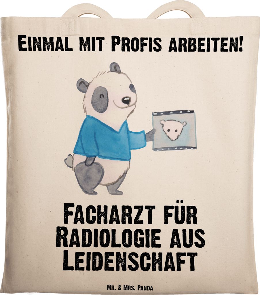 Mr. & Mrs. Panda Schultasche Facharzt für Radiologie Leidenschaft - Transparent - Geschenk, Tragetasche, Laptoptasche, Jutebeutel, Einkaufstüte, ...