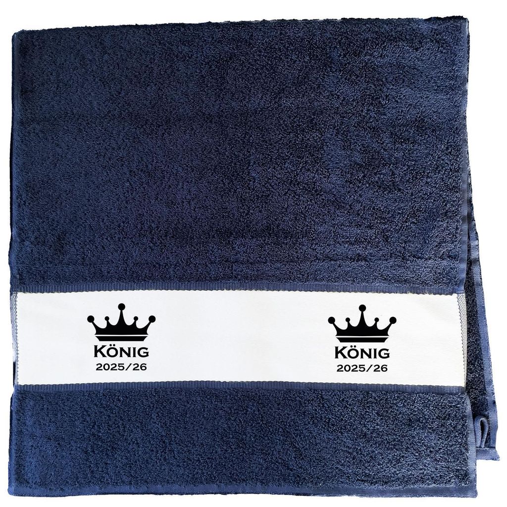Huuraa Handtuch König 2025/26 Schützenkönig 50x100cm French Navy Baumwolle Handtuch Geschenkidee