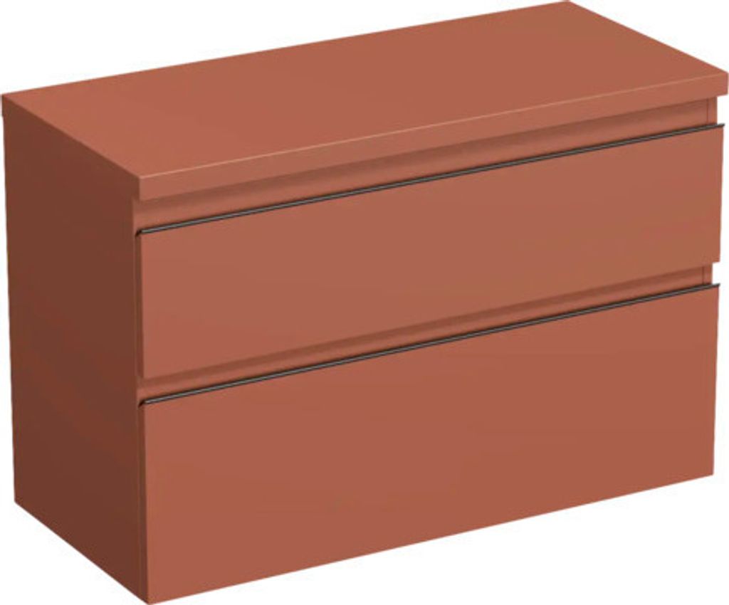 Jungborn Waschtischunterschrank TRENTA BxHxT 96,7 x 64,6 x 44,5 cm Frontfarbe Cotto matt TRE DESK 100 2Z B A9556