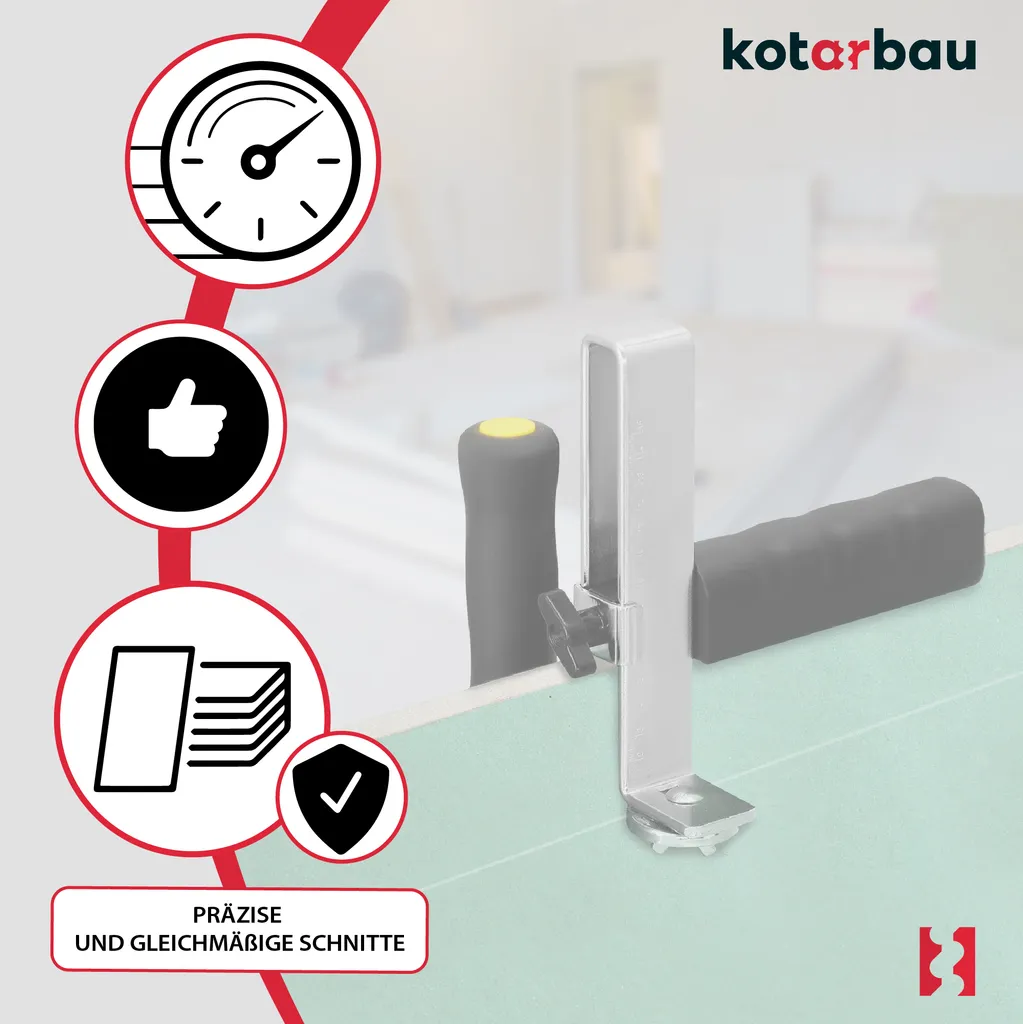 Découpeuse de bandes double face avec guidage ajustable pour placo