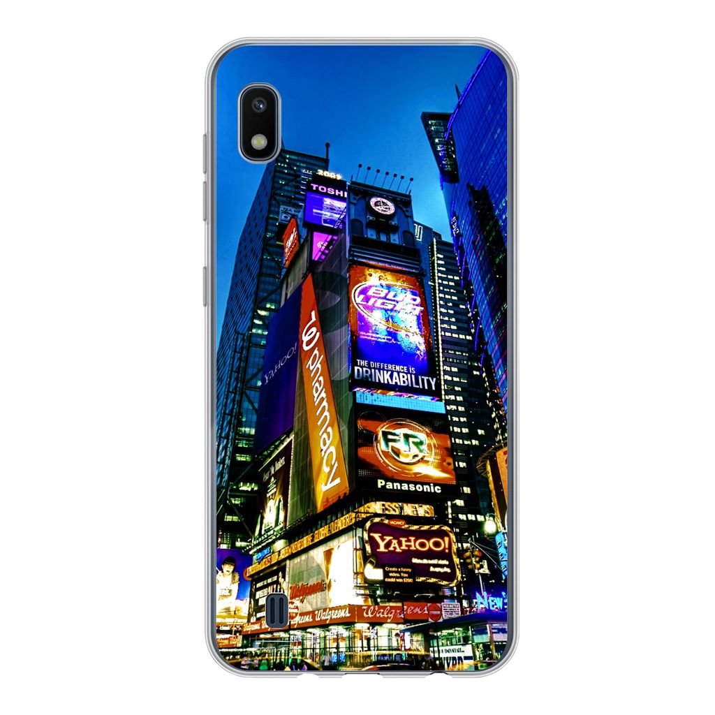 MuchoWow Handyhülle Schutzhülle Hülle für Samsung Galaxy A10 New York - Nacht - USA Silikon Softcase Handy Hülle - Schutzhülle
