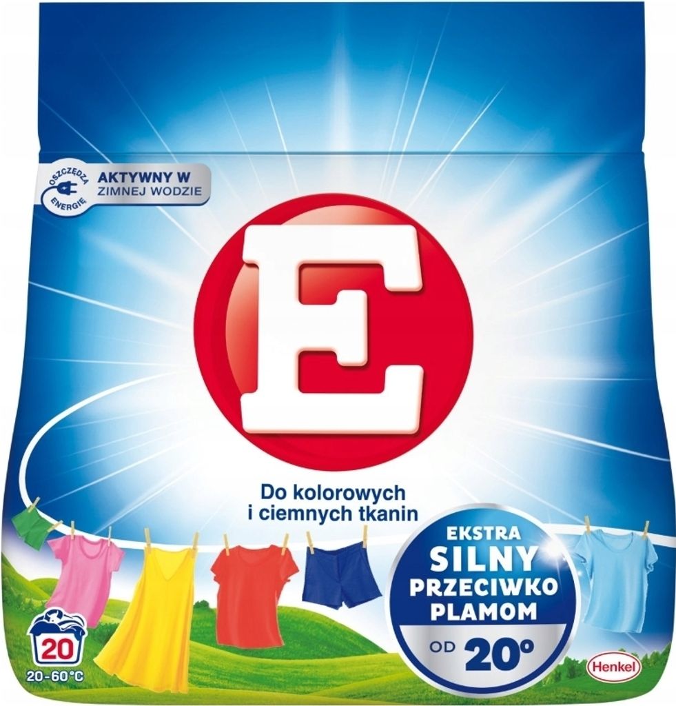 E, Proszek do prania kolorowych tkanin, 1,1 kg Obrázek produktu 