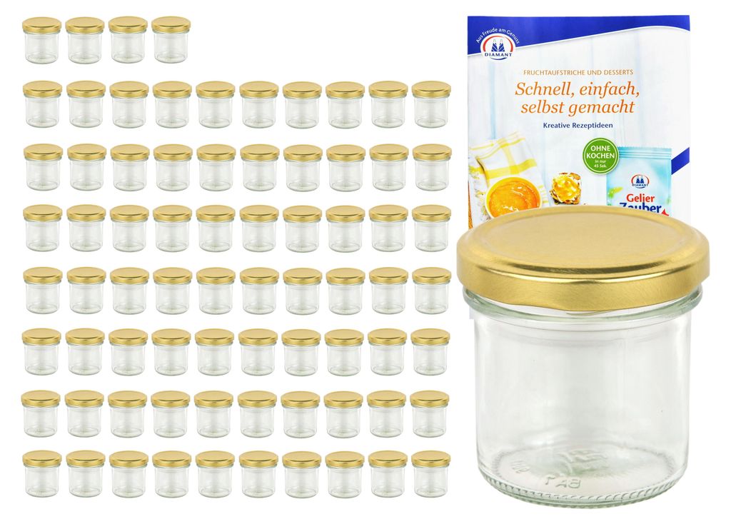 75er Set Sturzglas 167 ml To 66 goldener Deckel Produktbild 