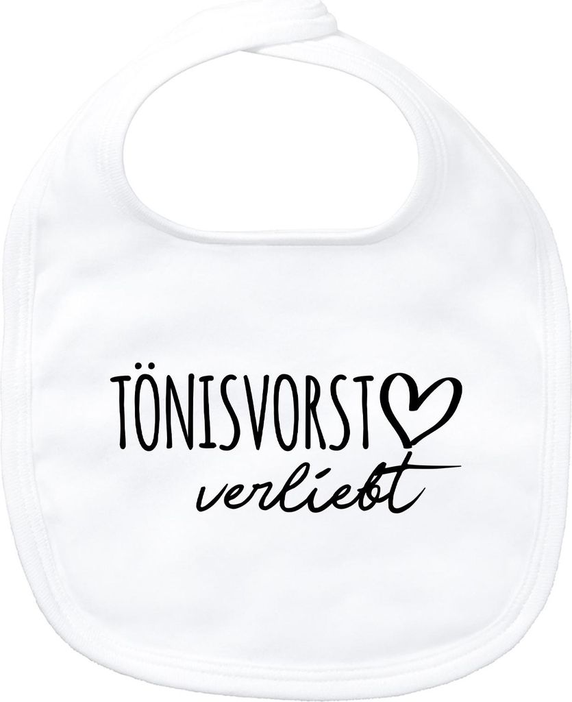Huuraa Baby Lätzchen Tönisvorst verliebt White Klettverschluss Baumwolle Latz Geschenkidee