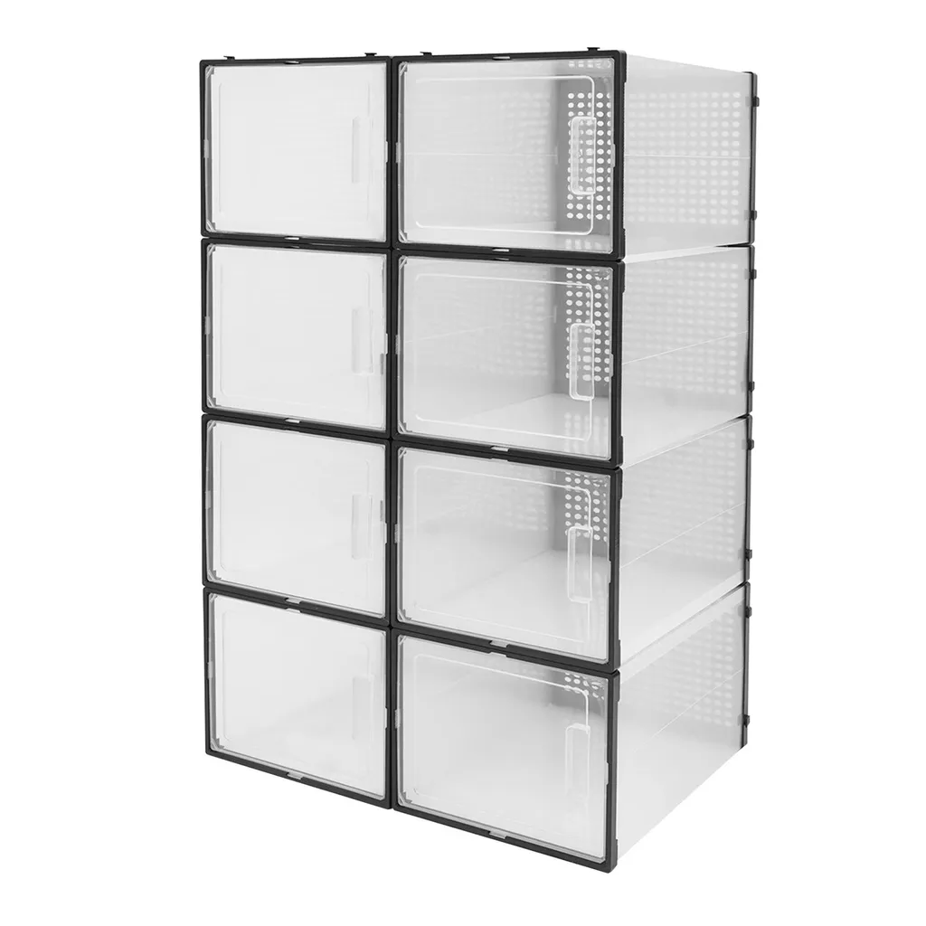 Lot de 8 Boîtes à Chaussures Empilables Transparentes - Format Standard - 4