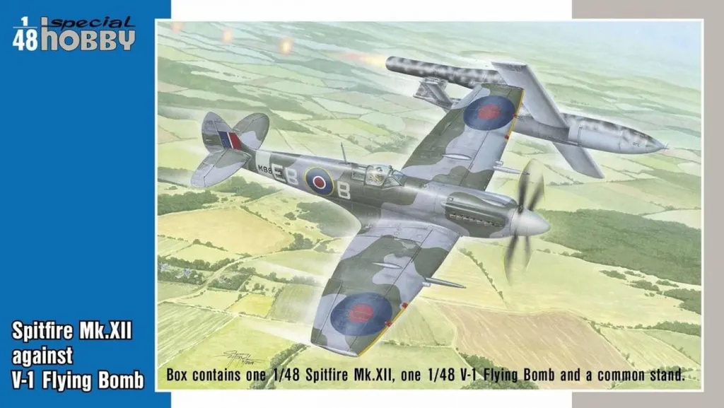 Maquette Avion Spitfire Mk.XII et V-1 Flying Bomb 1:48 Special Hobby