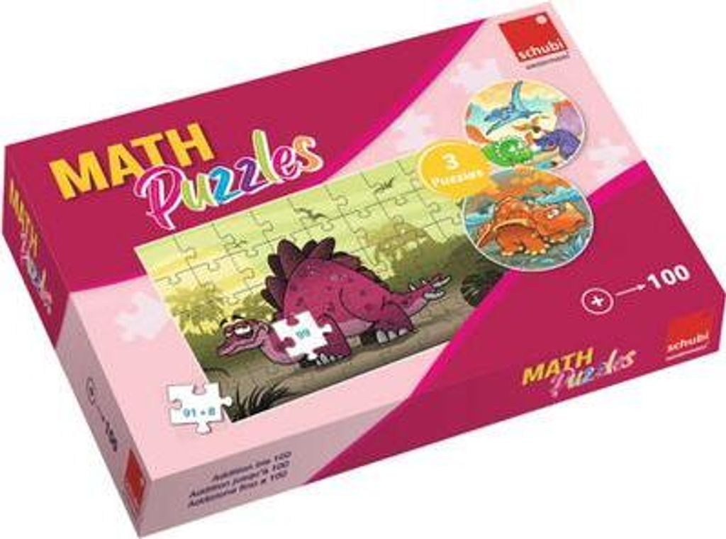 3 Mathematik-Puzzles mit Selbstkontrolle für Kinder ab 7 Jahren, 18 x 26 cm, verschiedene Schwierigkeitsgrade