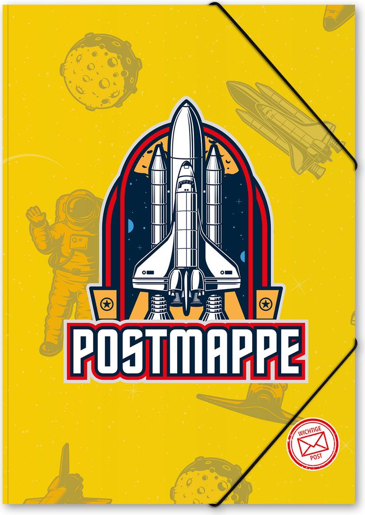 itenga Postmappe Gummizugmappe A4 Motiv Weltraum