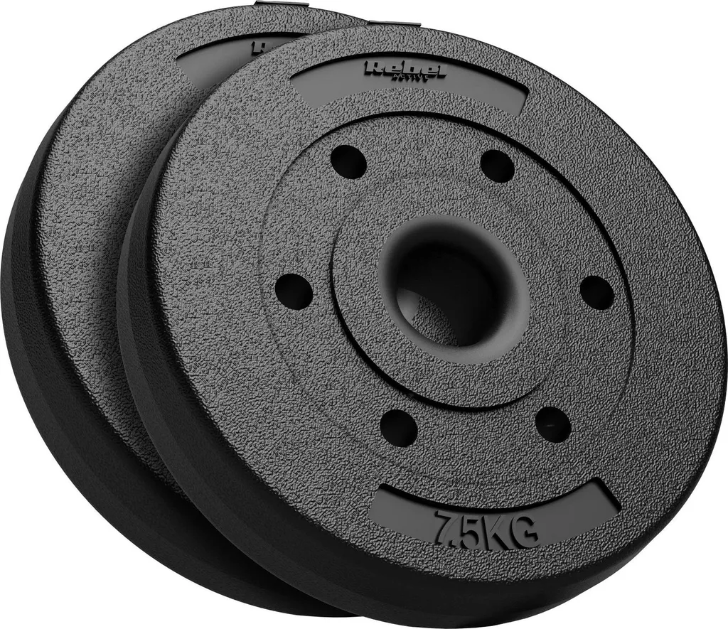 Disques en bitume 51mm Rebel 2x7,5kg silencieux pour sol de fitness