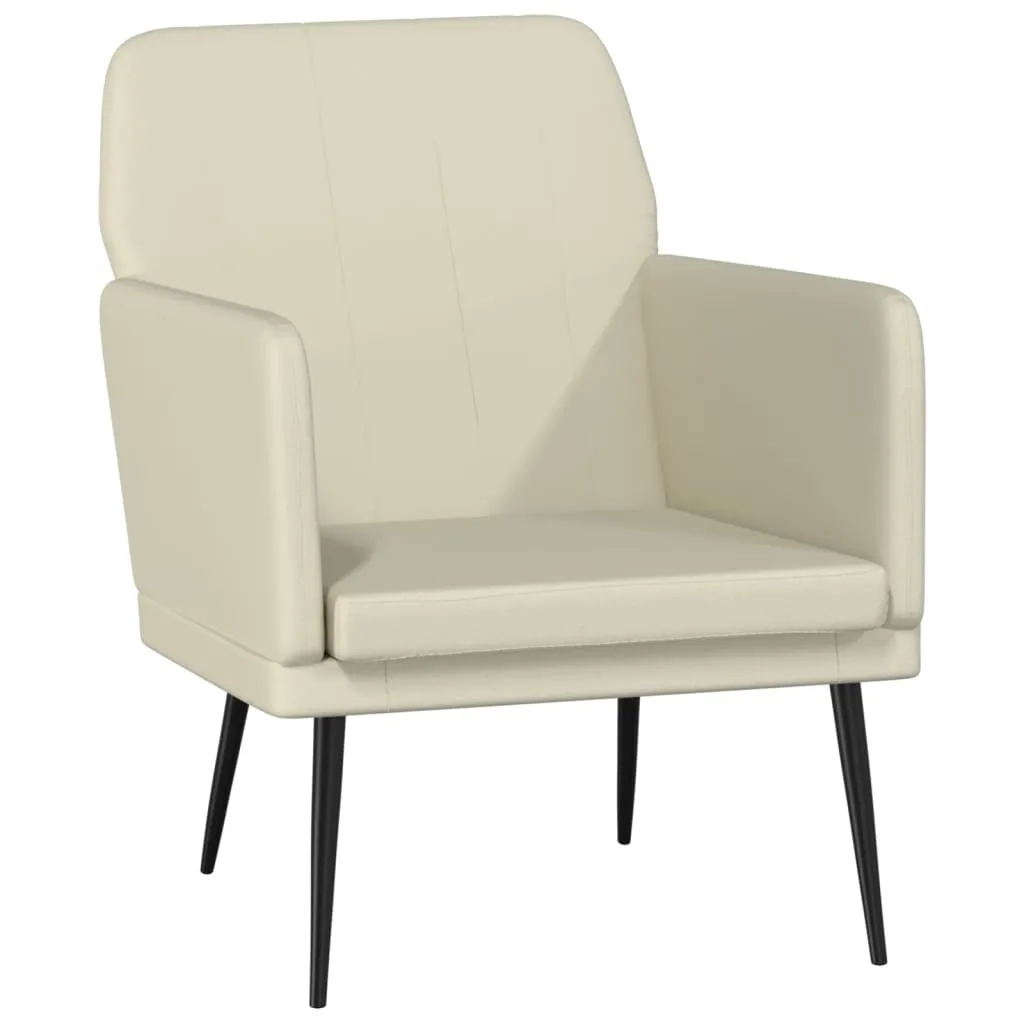 Poltrona Crema in Similpelle 61x78x80 cm - Angolo Lettura Ideale