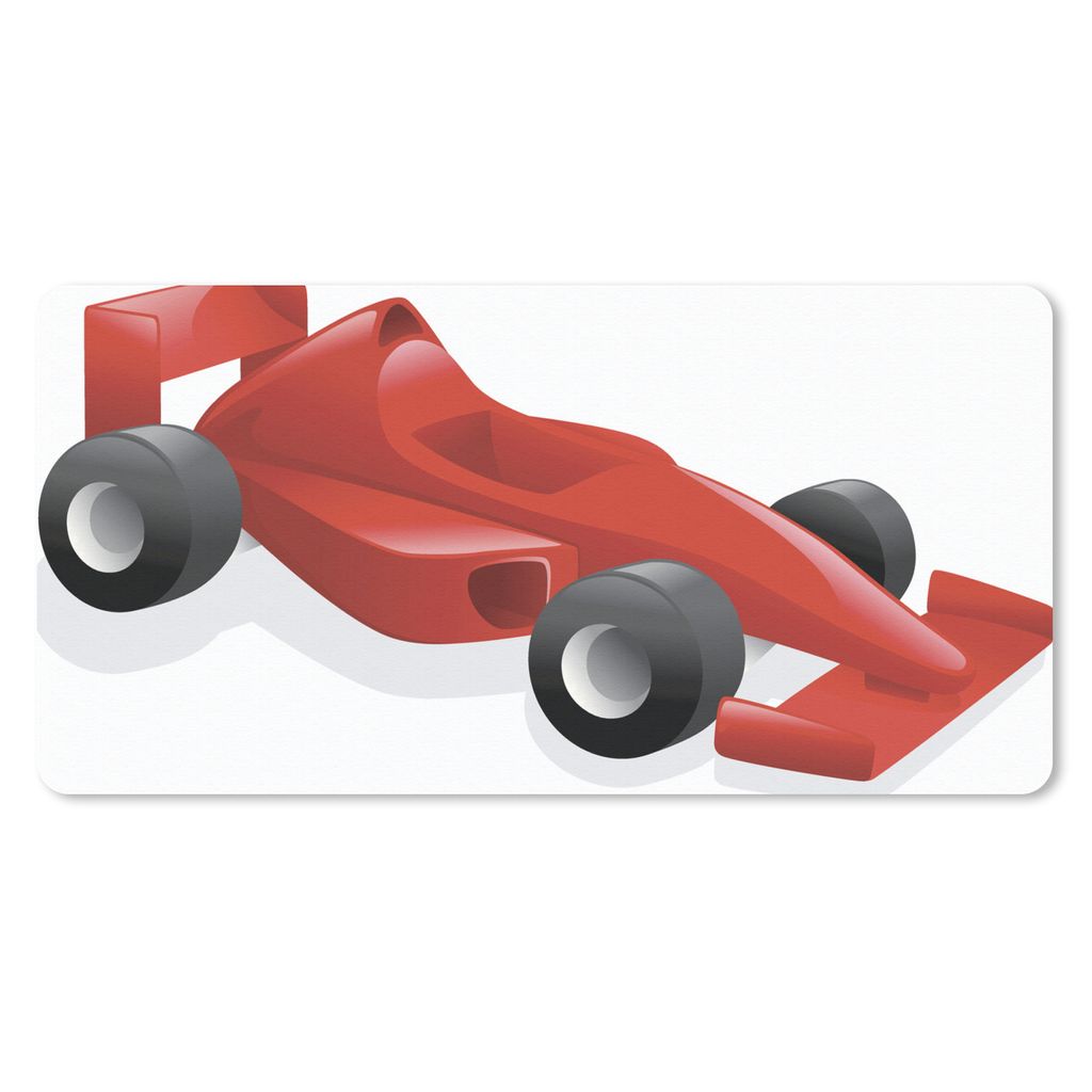 MuchoWow Mauspad Mousepad Ein roter Formel-1-Rennwagen in einer Illustration 60x30 cm - Mousepads - Maus Mat - Pad - Mausunterlage - Nachhaltig