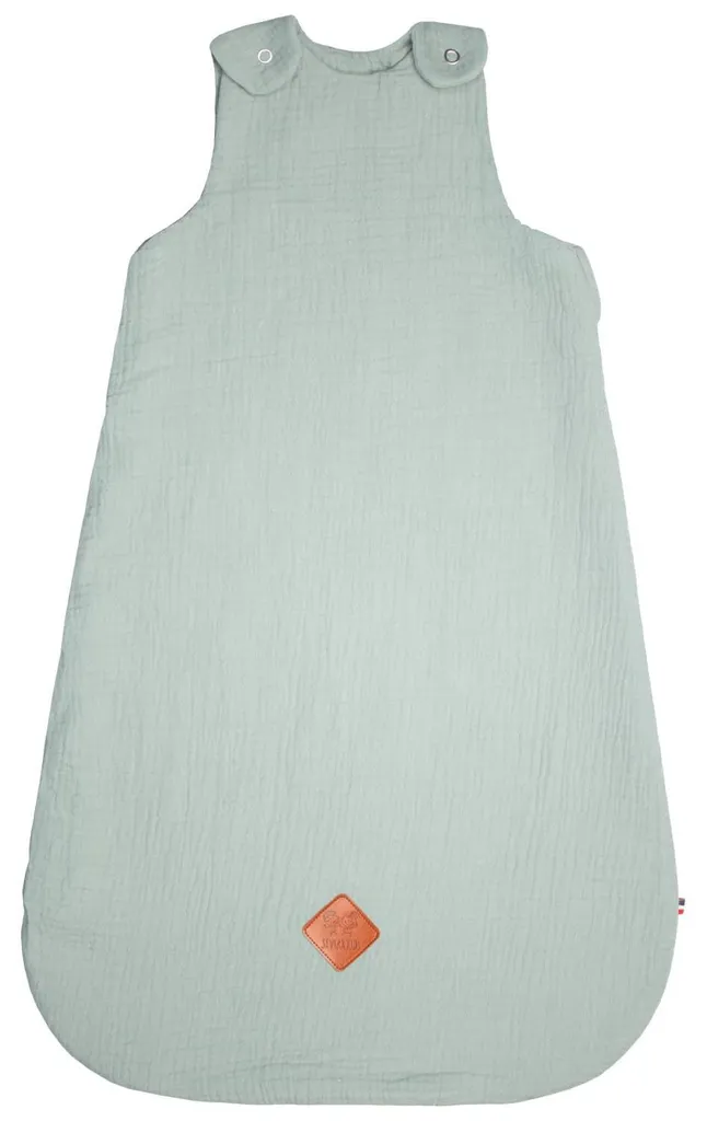 Sac de couchage coton doux Jeanne - Turbulette respirante Vert-de-gris
