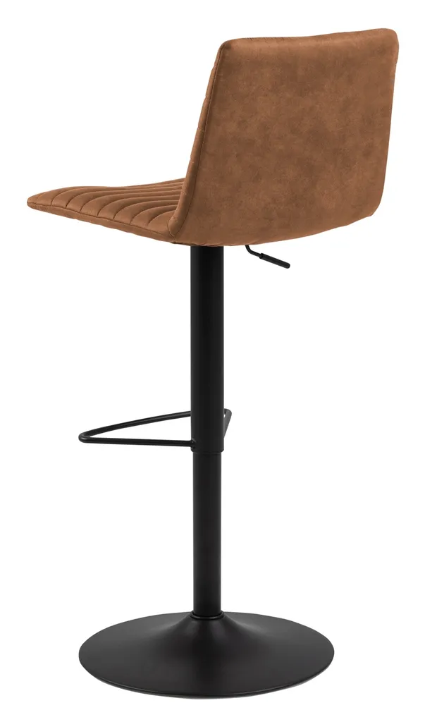 Tabouret de bar Kimmy marron avec pieds noirs, chaise de cuisine haute - 11