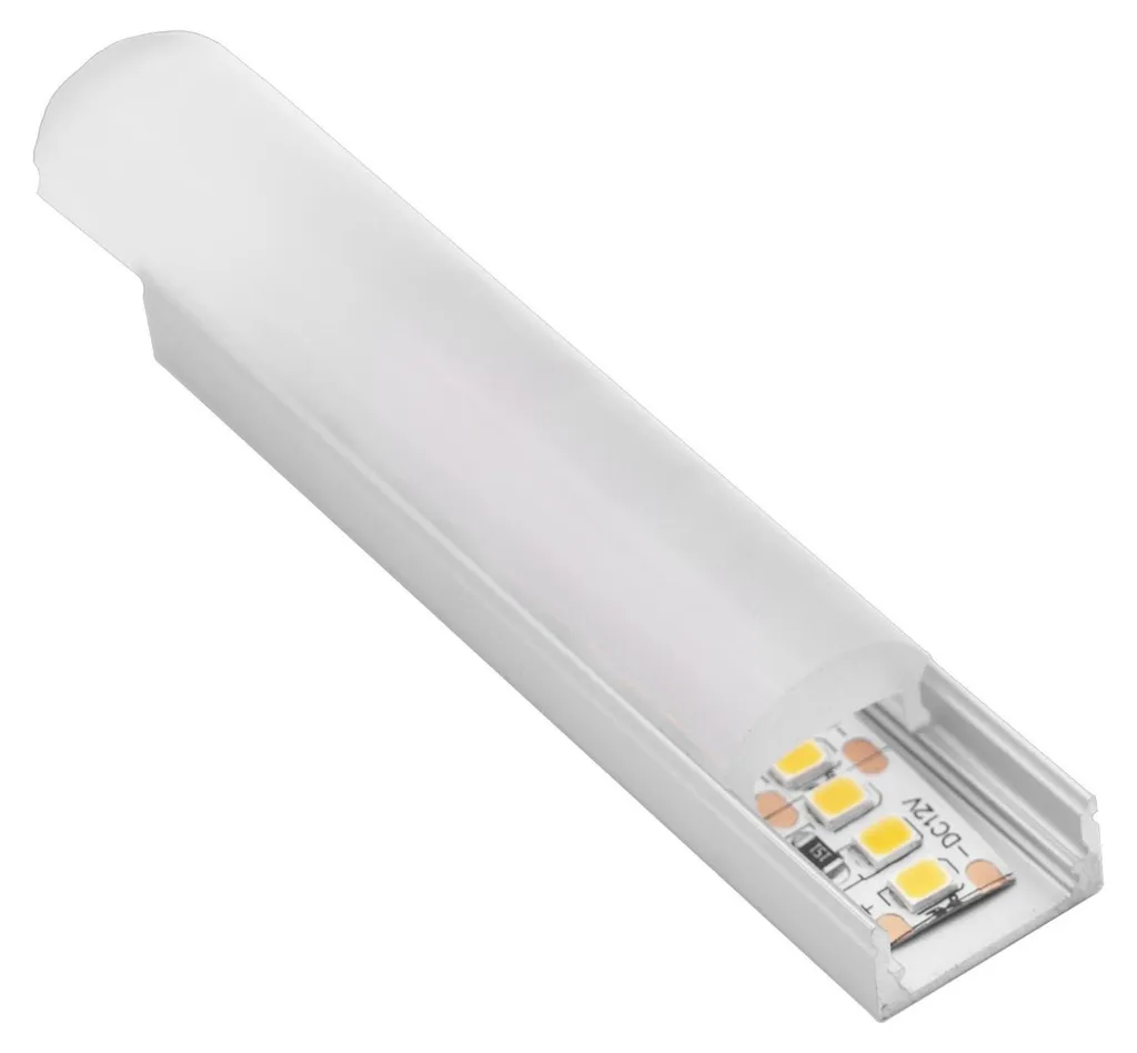 Profilé LED 24x13mm avec Cache Opale Plat et Angle de Diffusion de 40°