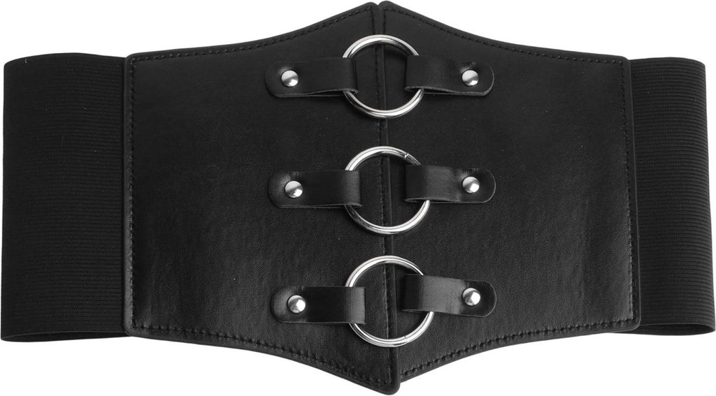 Schwarz Korsett Gürtel für Frauen, Schnür-Cinch-Taillengürtel für Kleider,Schnürung Korsett Hohe Taille Elastischer Gürtel für Halloween Ko...