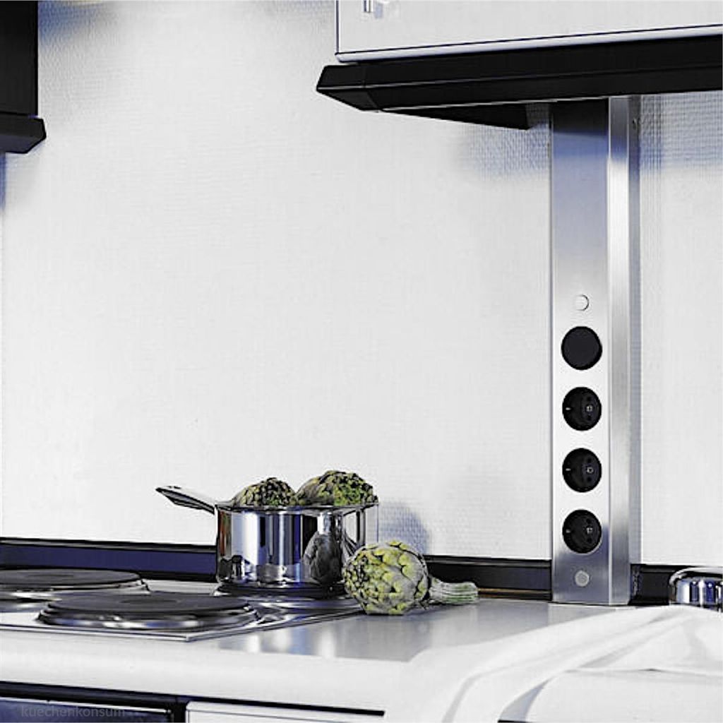 Thebo Wandsteckdose 174916 Edelstahl 3-fach STS 3006 mit Schalter