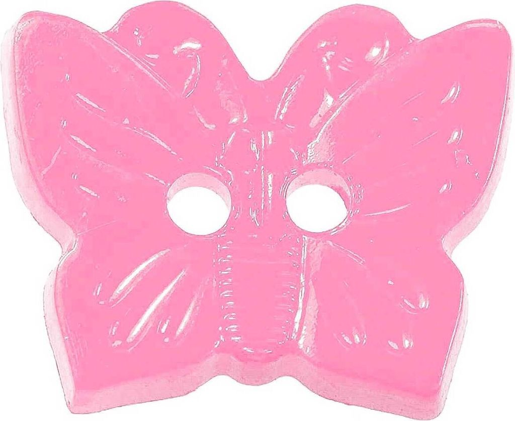 10 Kinderknöpfe Schmetterling, 16 x 13 mm, rosa Produktbild 