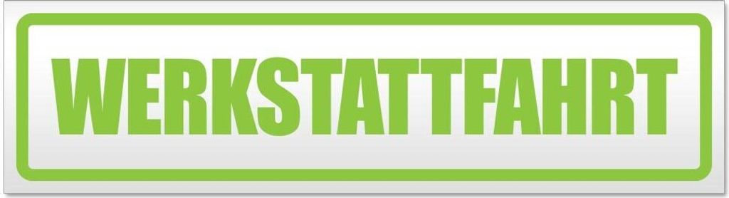 Kiwistar Werkstattfahrt Magnetschild Schild magnetisch - 20cm Lindgrün - Magnetfolie für Auto PKW Kfz