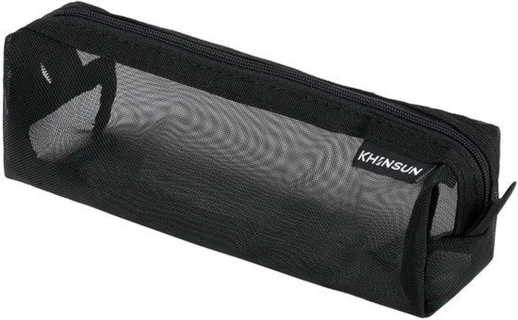 Trousse scolaire noire en nylon 19 cm, étui de rangement bureautique