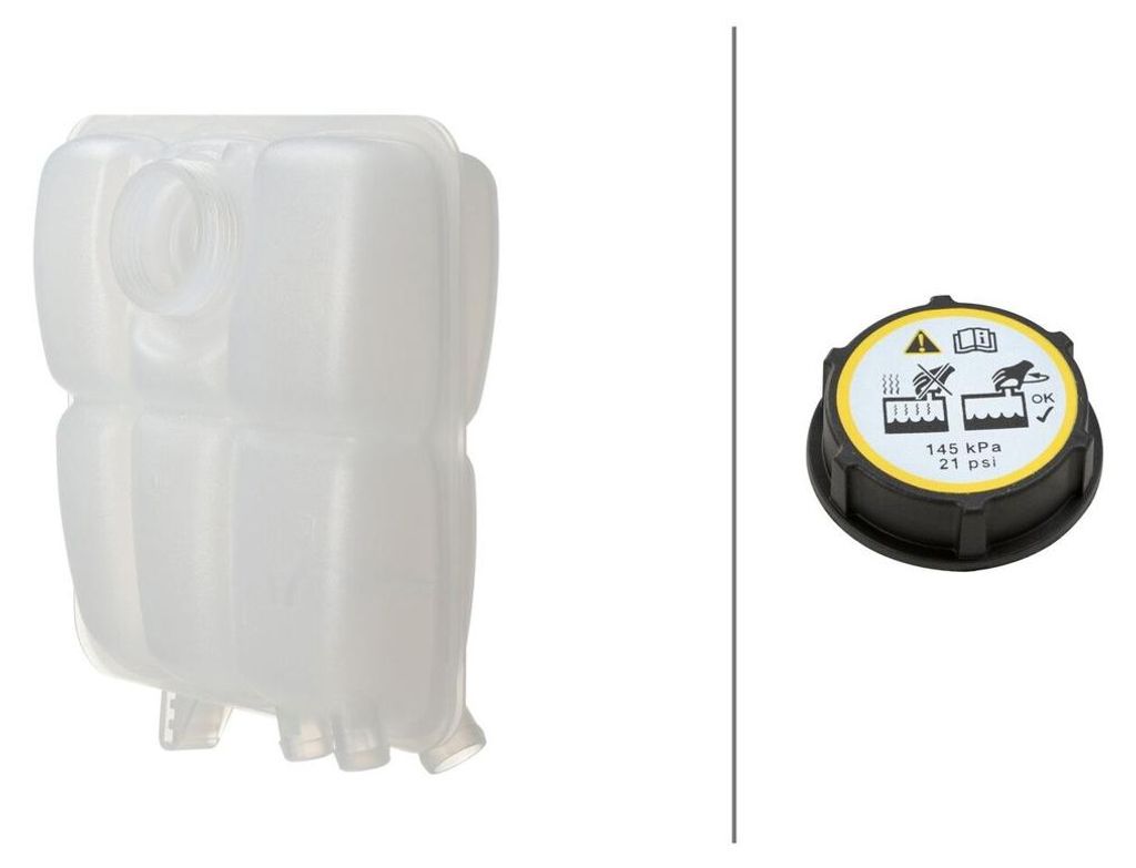 Ausgleichsbehälter Kühlmittel Kunststoff mit Deckel HELLA für u.a. FORD C-MAX