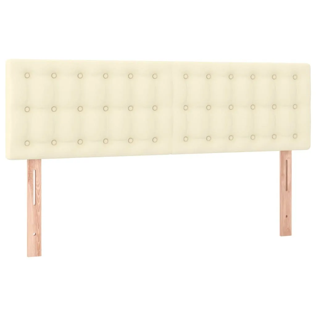 SYFAX™ Testiera Letto Similpelle Crema 2 pz - Regolabile 72x5 cm