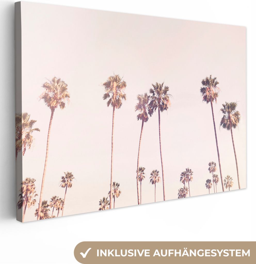 OneMillionCanvasses - Leinwandbilder - 150x100 cm, Palmen - Sonne - Natur - Himmel, Wandbilder Kunstdruck Wanddekoration - Foto auf Leinwand - Ge...