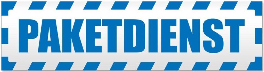 Kiwistar Paketdienst gestreift Magnetschild Schild magnetisch - 60cm Blau - Magnetfolie für Auto PKW Kfz