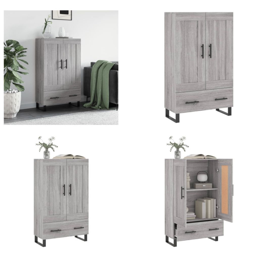 vidaXL Highboard Grau Sonoma 69,5x31x115 cm Holzwerkstoff - Highboard - Highboards - Sideboard - Schrank