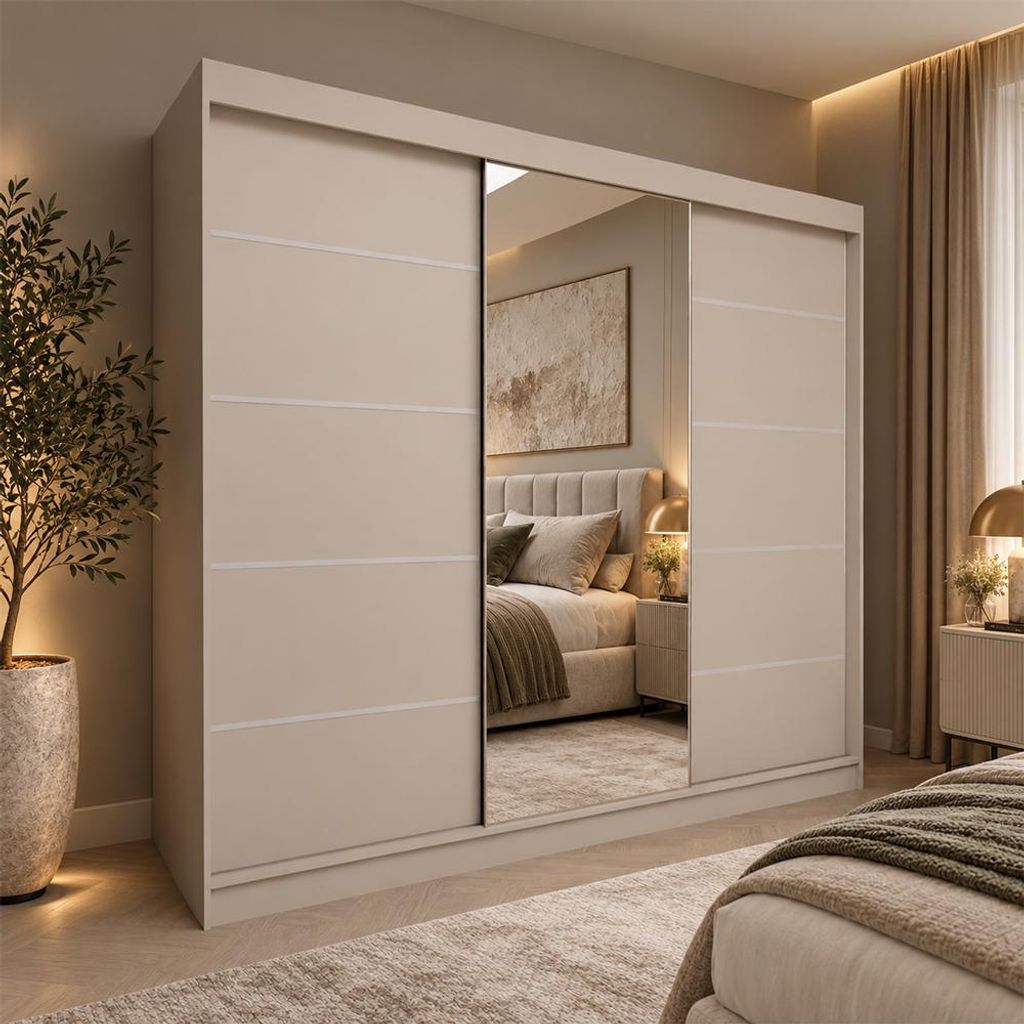 KSHOMECONCEPT Garderobekast Malika, 240 cm, kasjmierkleur, Productafbeelding 