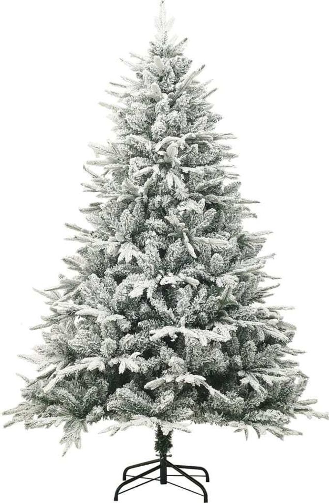 vidaXL Künstlicher Weihnachtsbaum Beschneit Grün 150 cm PVC Produktbild 