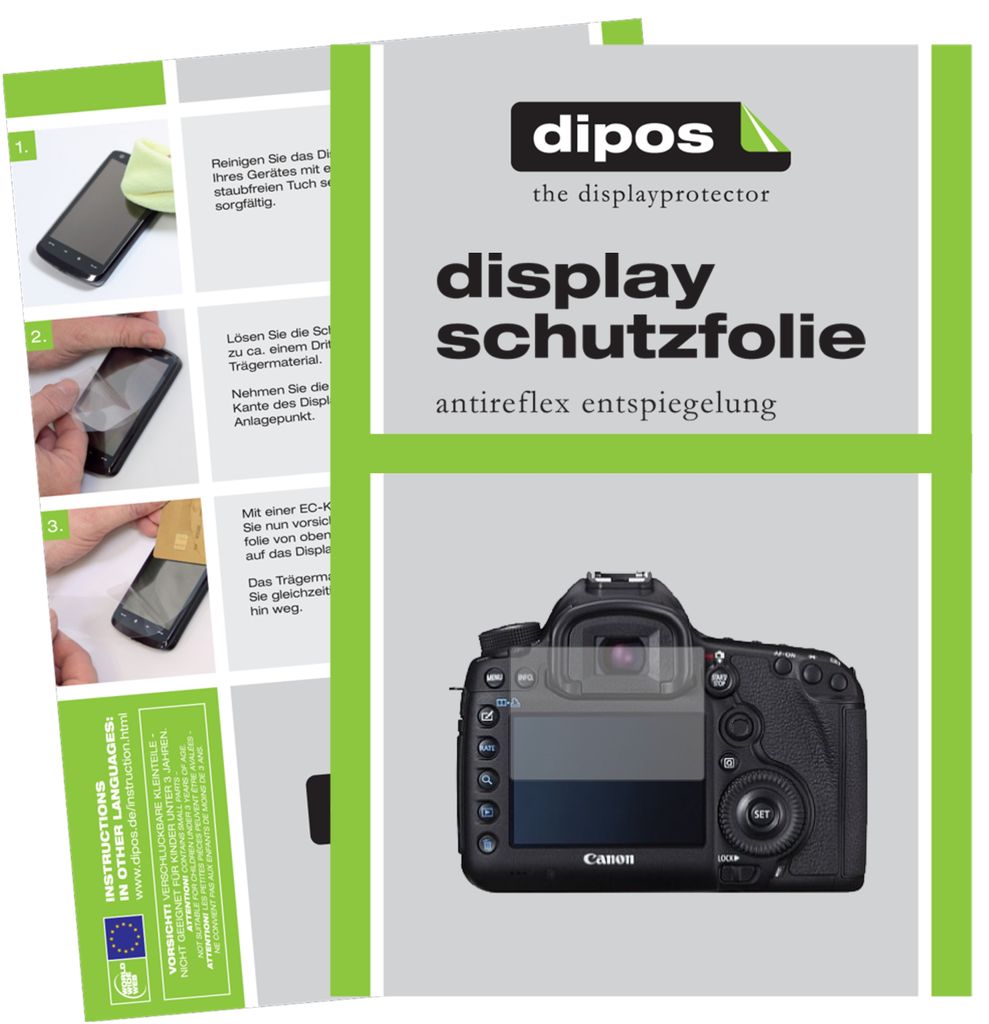 5x Schutzfolie für Canon EOS 5D Mark III matt Displayschutzfolie Folie Display Schutz dipos