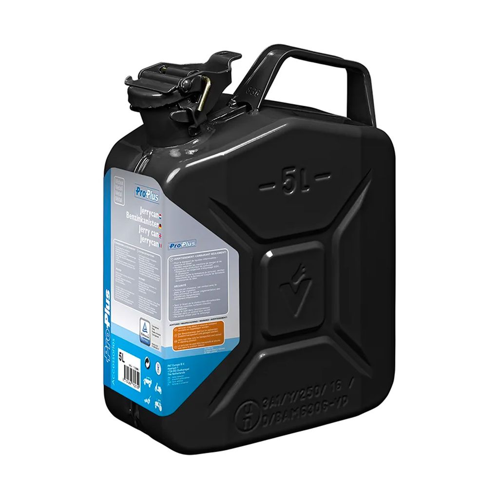 Kraftstoffkanister 5L Metall schwarz Benzinkanister Diesel Reserve Camping