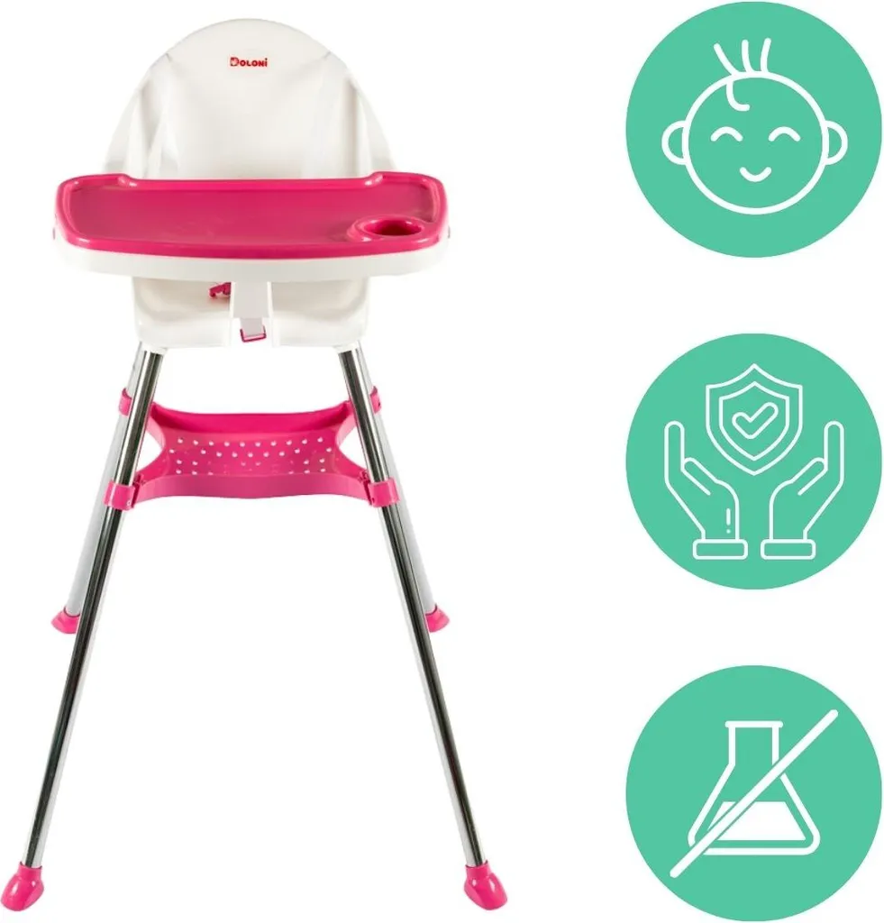 Chaise d'alimentation bébé pliable et compacte en bois blanc naturel - 5