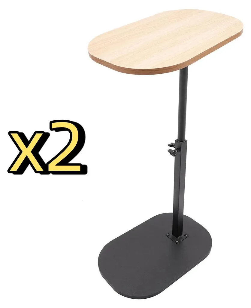 Bout de canapé ergonomique réglable, table de salon avec pieds en bois