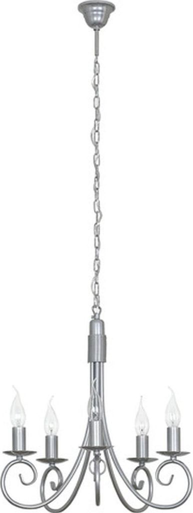 Pendelleuchte Klassisch "Silverado" Silber Metall 5-flammig Hängelampe Wohnzimmer Esszimmer Esstisch