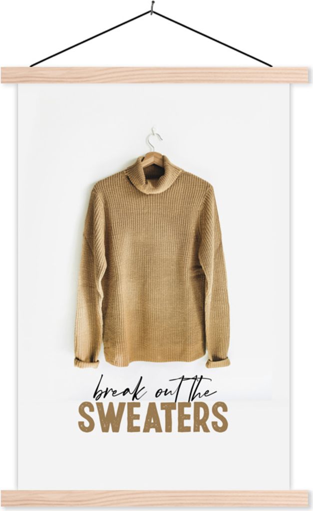 MuchoWow Textilposter Pullover - Winter - Angebot 40x60 cm mit holzfarbenen Rahmen - Poster