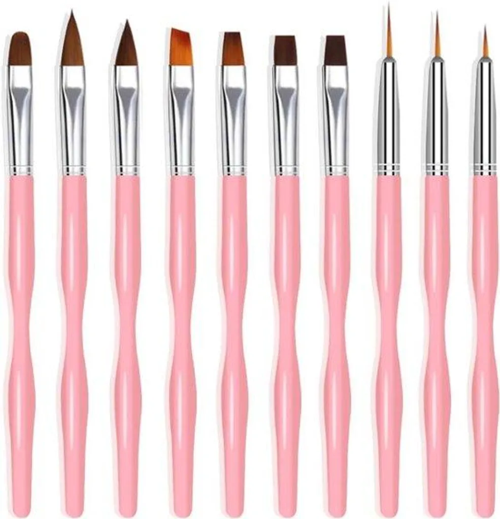 Pinceaux nail art haute précision : set de 10 pour manucure sans défaut