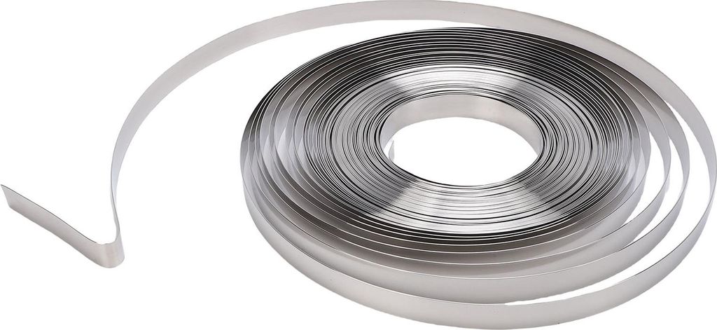 Edelstahl-Umreifungsbandrolle 1/2 Zoll breit, 0,03 Zoll dick, 100 Fuß lang, Metallverpackungsspule, tragbarer Kabelbinder für schwere Lasten