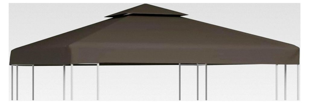 2-stufige Pavillonabdeckung mit Kaminabzug - Taupe, 3x3m, wasserdicht, für den Außenbereich