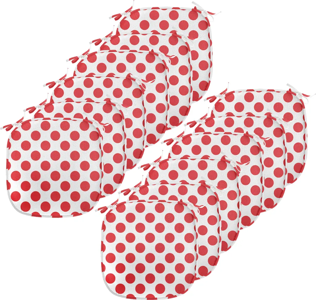 Coussin Décoratif de Cuisine Imperméable 40x40 cm Lot de 12 Blanc Rouge