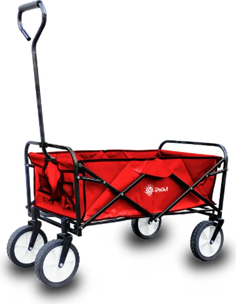 Carrello Pieghevole Rijoka 90x54x124cm Rosso - Ideale per Campeggio