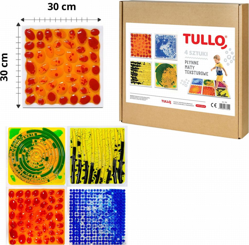 Ścieżka Sensoryczna - Płynne Maty Teksturowe 4 Szt. Zdjęcie produktu 