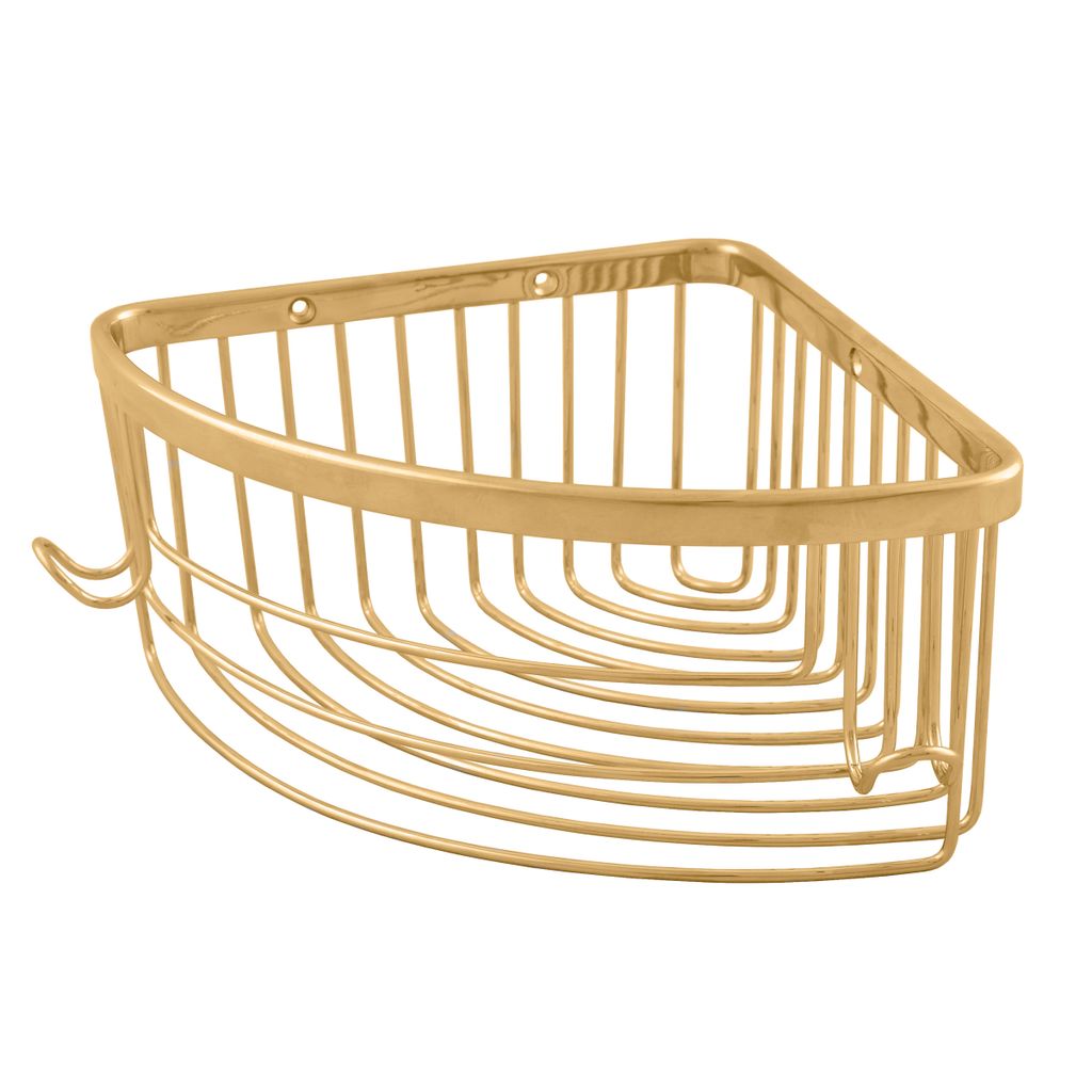 Porte-savon triangle d'angle COLORADO en laiton doré brossé Image du produit 