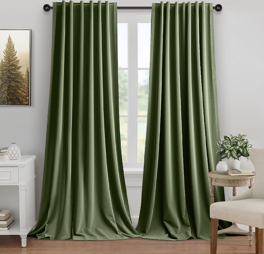 2 Paneele Samtvorhänge für Deko Wohnzimmer Blickdicht Gardinen Wärmeisoliert Thermovorhang Fenstervorhänge für Schlafzimmer Schiebetür Raumve...