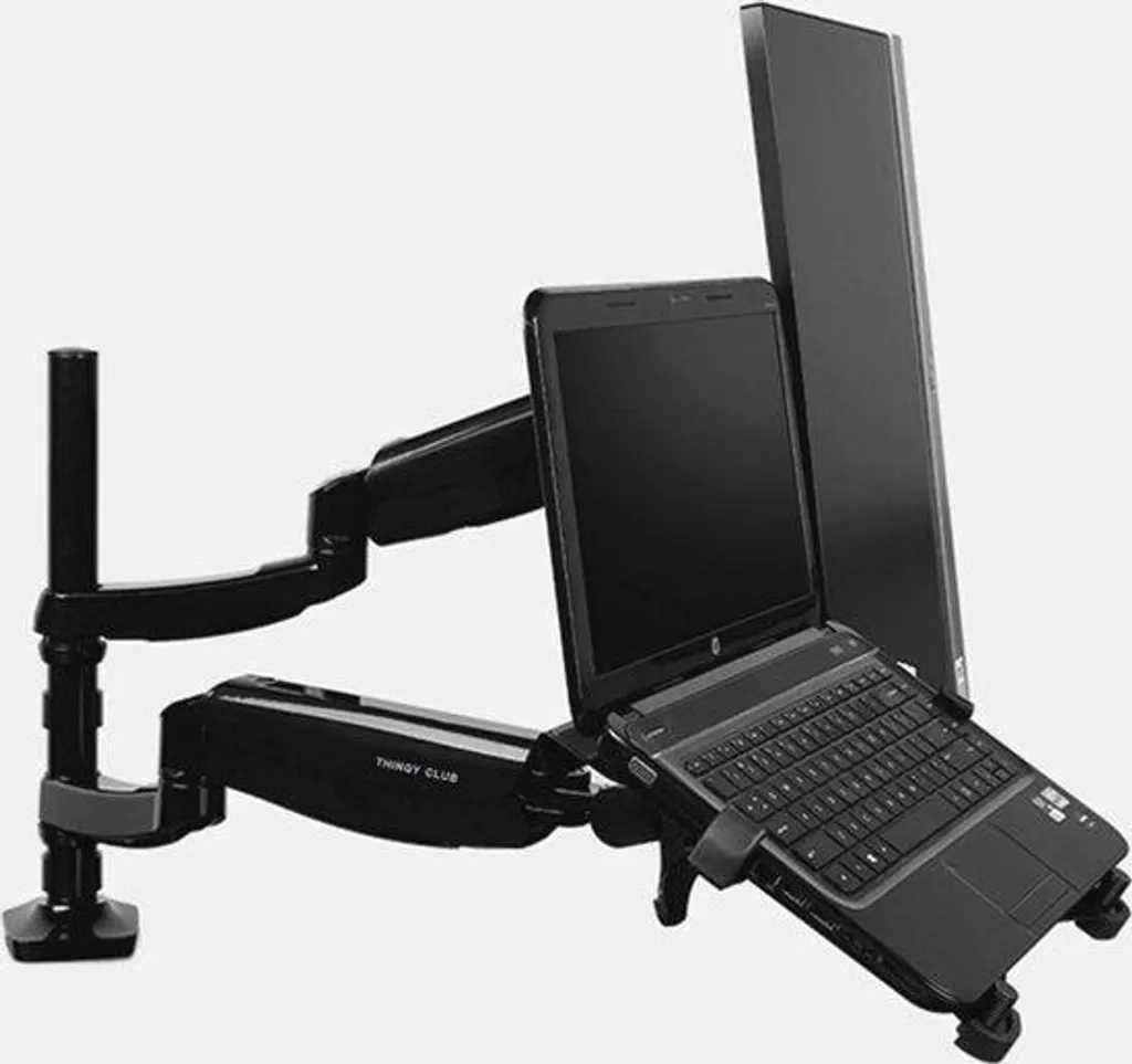 Bras de support flexible pour ordinateur portable et double écran LCD