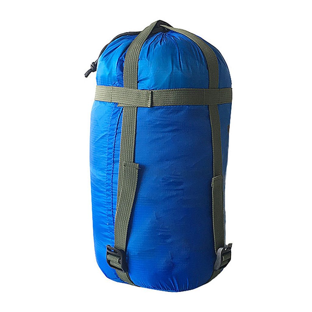 Outdoor-Camping-Schlafsack, Kompressionstasche, lässige Baumwoll-Hängematte, Aufbewahrungstasche, Kleidungsschutt-Finishing-Tasche,Himmelblau