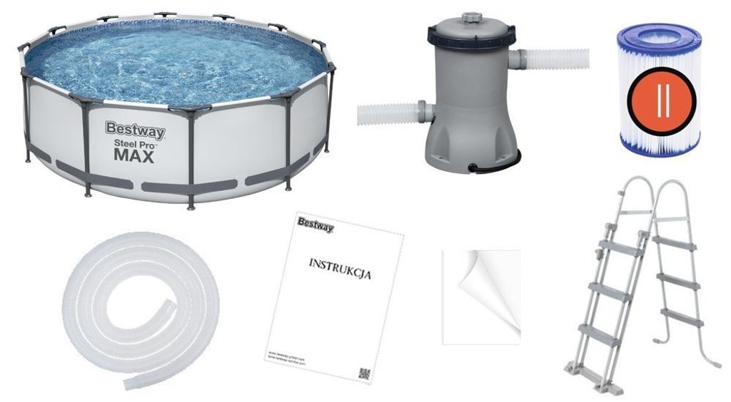 Steel Pro Max™ Frame Pool Komplett-Set, rund, mit Produktbild 46