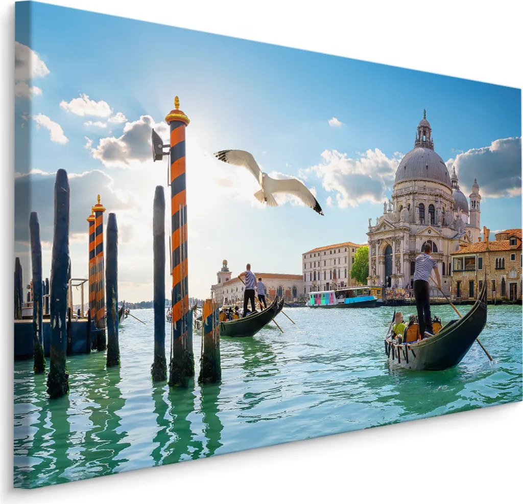 Toile Peinture Venise 120x80 cm : Impression Haute Définition et Soleil