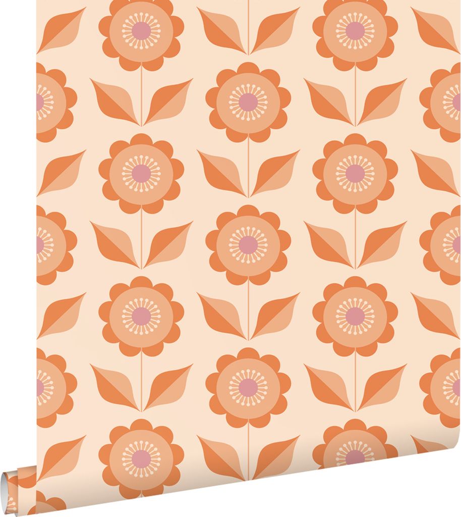 ESTAhome Tapete Blumen Orange 50 x 900 cm Produktbild 